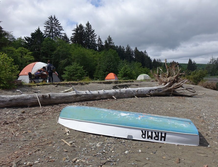 Row boats with life vests